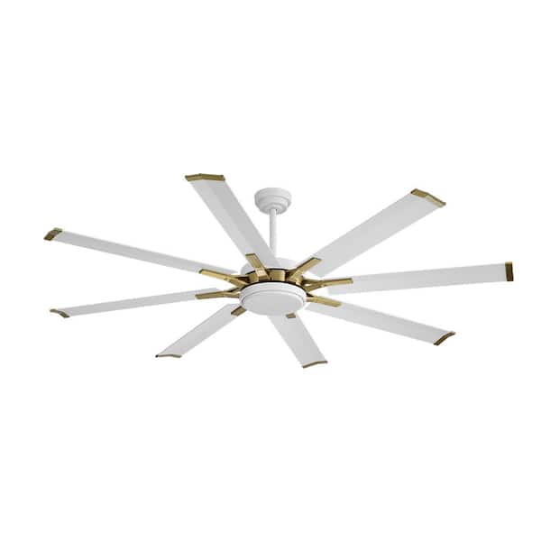 MLiAN 72 in. (6 ft.) Indoor Aluminum Blades Ceiling Fan with Remote, White