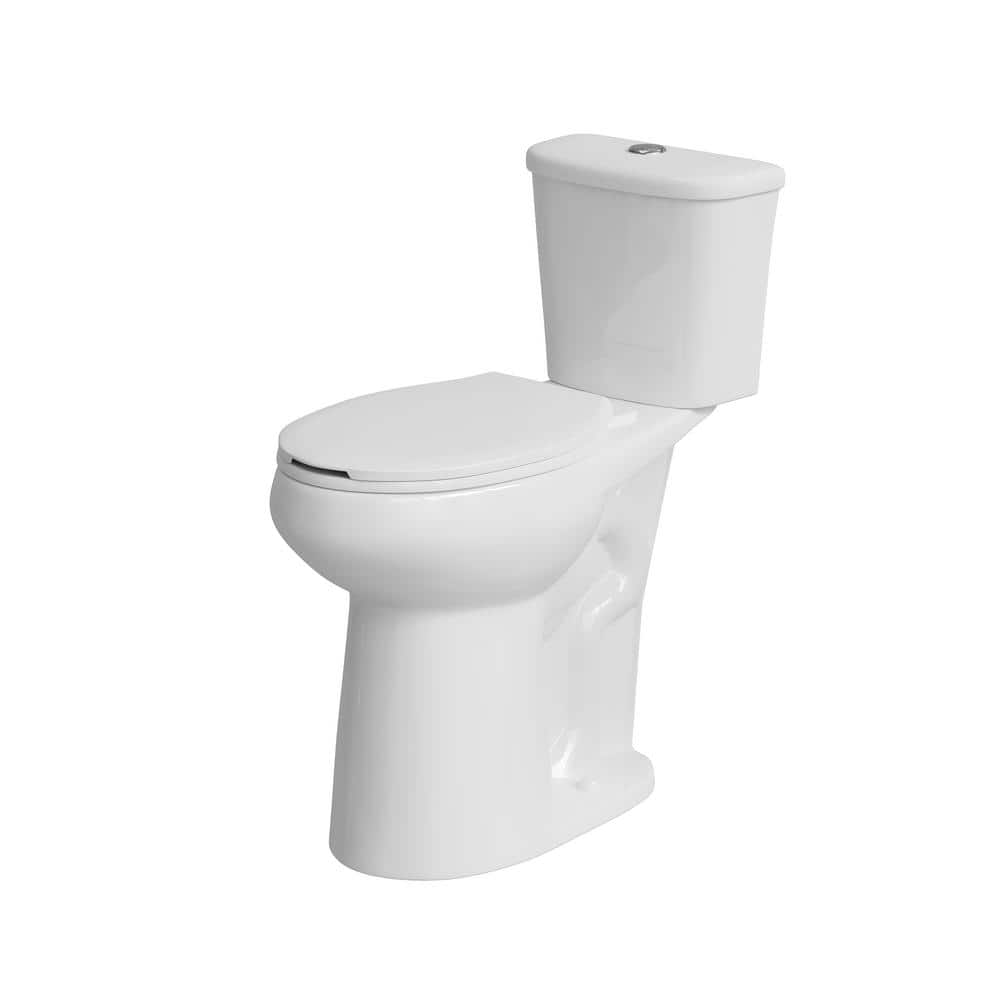 High Toilet 2-piece 0.8/1.28GPF Dual Flush Elongated 21 in. Toilet, in Whit