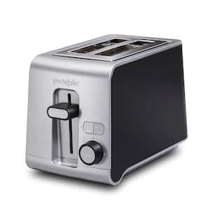 850-Watt 2-Slice Black and Stainless Toaster with Sure Toast Technology