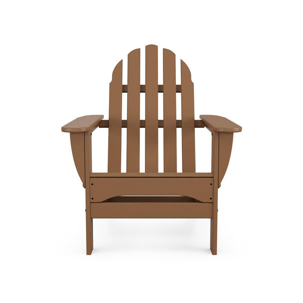 Eco-Friendly Dark Teak Polywood Folding Adirondack Chair