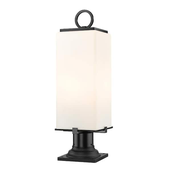 Unbranded Sana 22 .25 in 2 Light Black Aluminum Hardwired Outdoor Weather Resistant Pier Mount Light with No Bulb Included