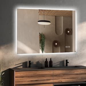 36 in. W x 28 in. H Rectangular LED Backlit Mirror Frameless Anti-Fog Wall Bathroom Vanity Mirror