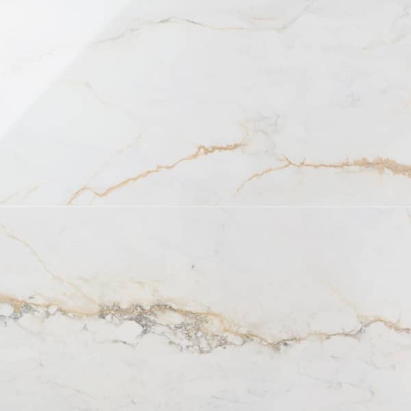 Tavani Calacatta Gold 23.62 in. x 47.24 in. Marble Look Polished Porcelain Floor and Wall Tile (15.49 Sq. Ft. / Case)