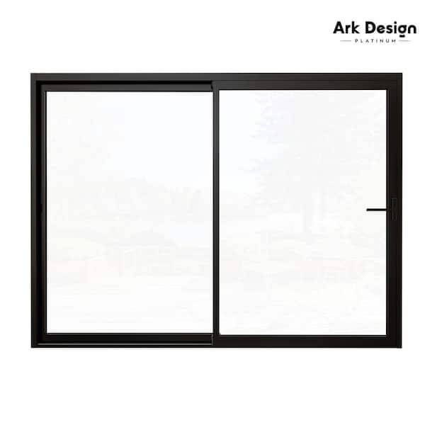 108 in. x 80 in. Matte Black Double Slide Aluminum Multi-Sliding Patio Door with Double Glazed Low-E Glass