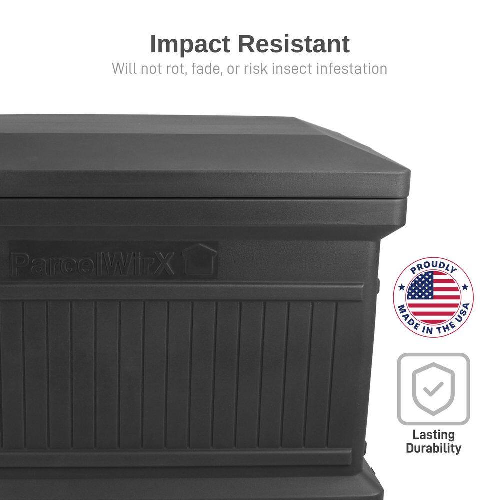 Black 26" Vertical Recycled Plastic Package Delivery Box