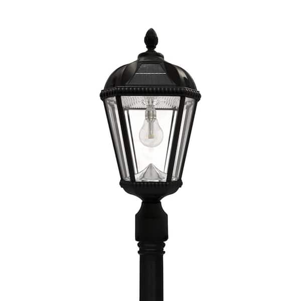 GAMA SONIC Royal Bulb 1-Light Black Outdoor Solar Lamp Post Light