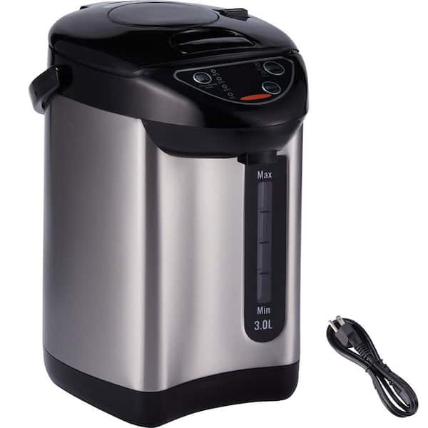 Hot Water Dispenser, 4 Temperatures Water Boiler Warmer 12 Cups 304 Stainless Steel Countertop Electric Kettle in Black