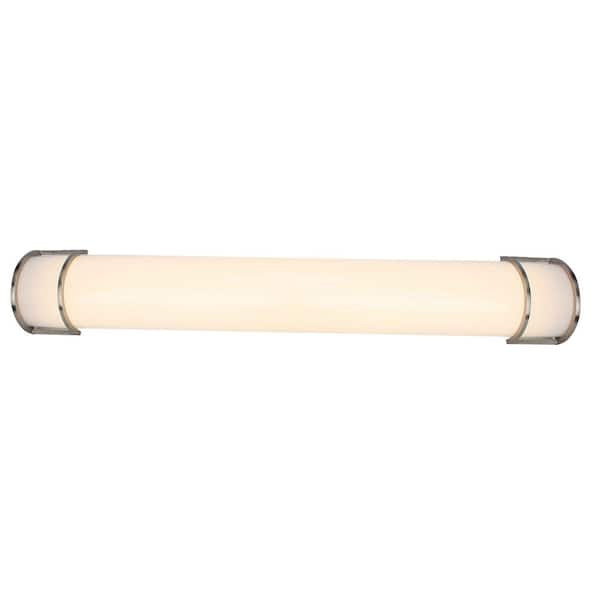 Unbranded 36.5 in. Brushed Nickel LED Vanity Light Bar with White Acrylic Shade