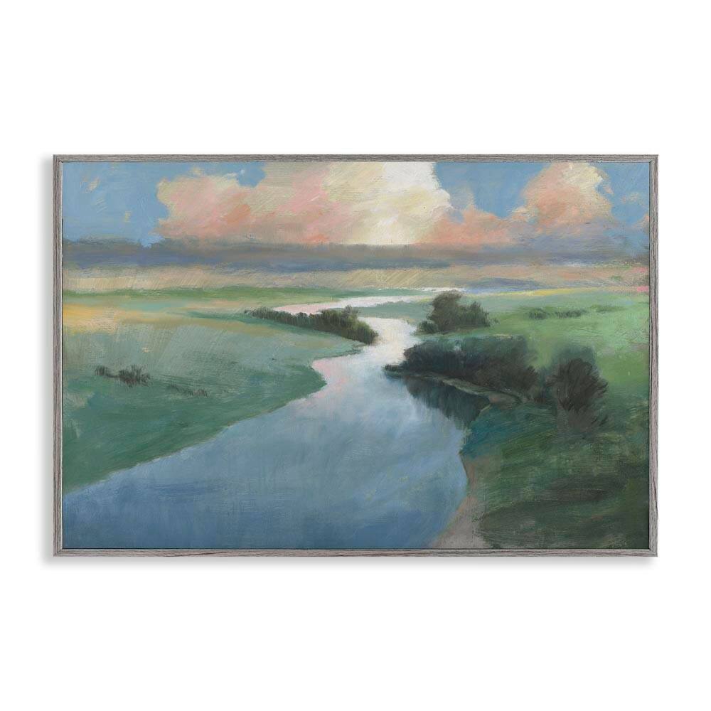 Stream Landscape in January by Wellington Studio Gray Framed Nature Giclee Art Print 20 in. x 30 in. price history on PriceWatchPro