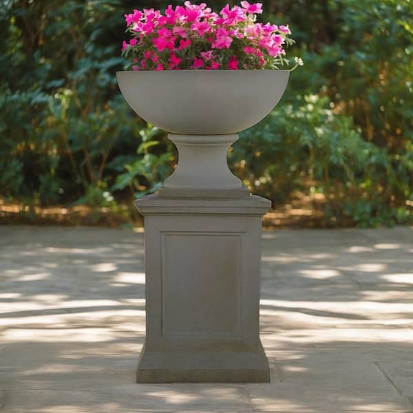 MPG 18 in. L x 18 in. W x 24 in. H Square Stand Stone in Aged