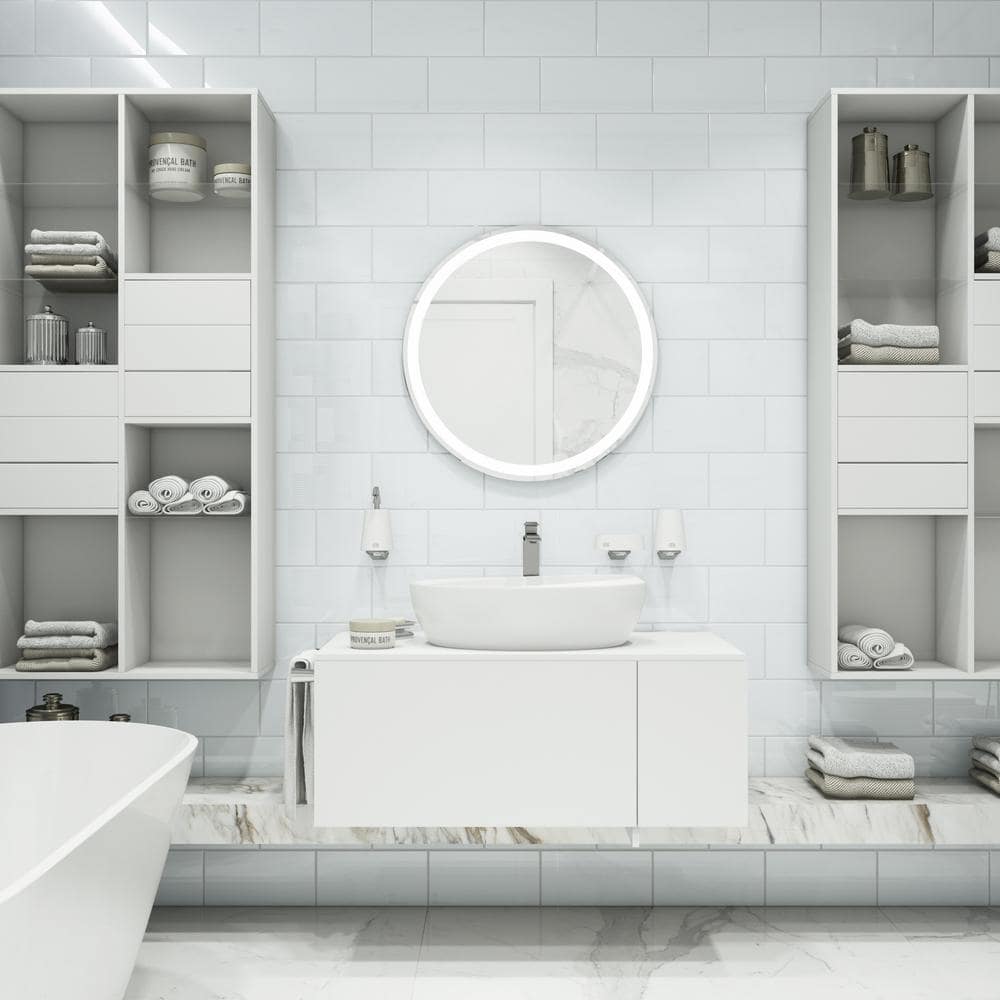 Bright White 6" x 12" Glossy Glass Subway Tile