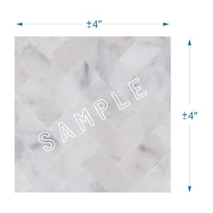 Take Home Sample - Ocean White and Gray 4 in. x 4 in. Stone Self-Adhesive Wall Mosaic Tile (0.11 sq. ft./Each)