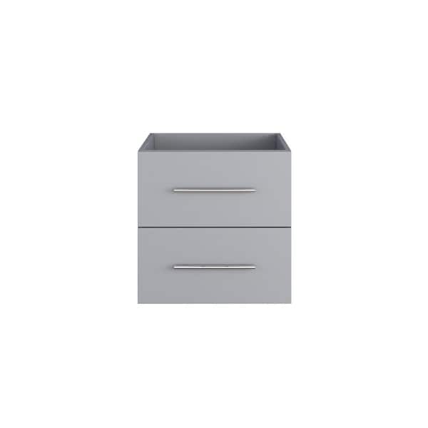 VOLPA USA AMERICAN CRAFTED VANITIES Napa 24 in. W x 22 in. D x 21 in. H Single Sink Bath Vanity Cabinet without Top in Gray, Wall Mounted
