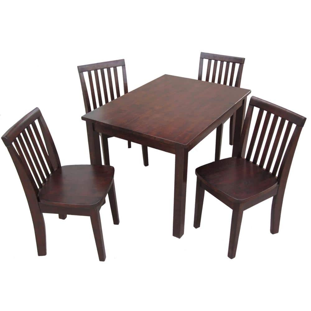 International Concepts 5-Piece Mocha Children's Table and Chair Set K15 ...