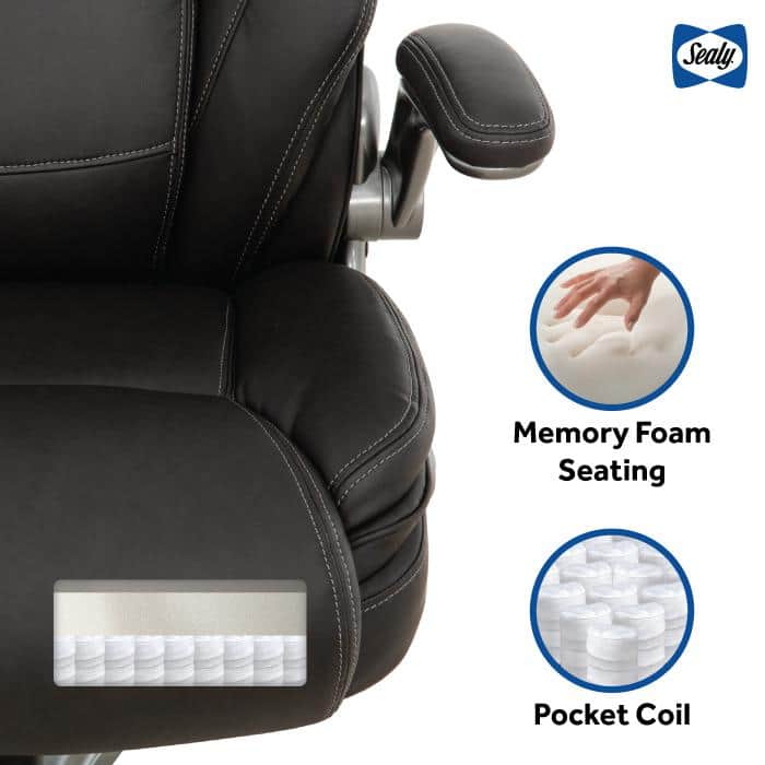 Gray High Back Executive Swivel Office Chair with Adjustable Arms