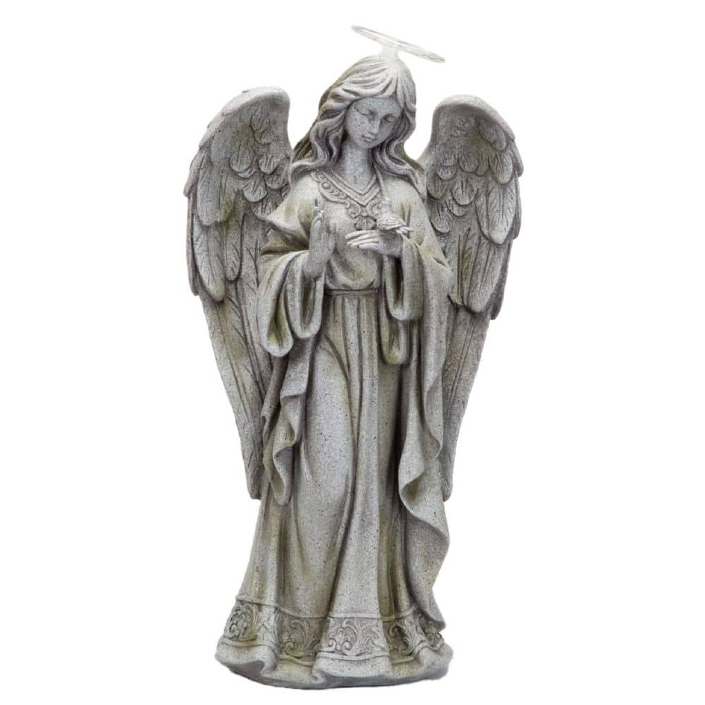 Solar Angel of Peace Statue Garden Decor with Light Halo