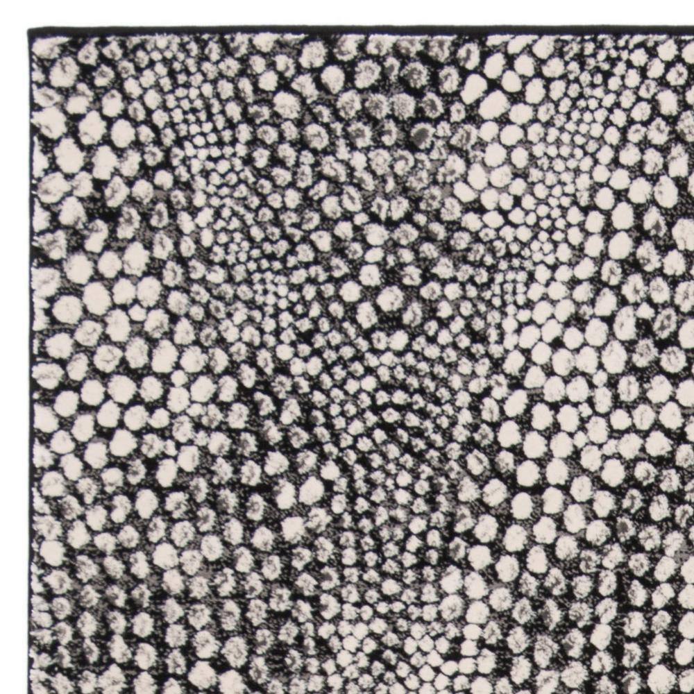 Abstract Gray Reversible Hand-Knotted Synthetic 4' x 6' Rug