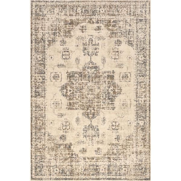 Rumiya Medallion Beige 8 ft. x 10 ft. Indoor Area Rug