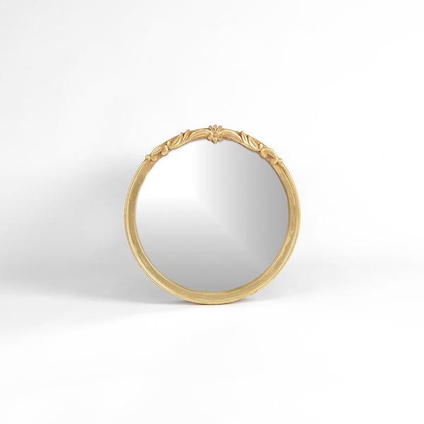 Medium Round Gold Classic Mirror (20 in. H x 20 in. W)