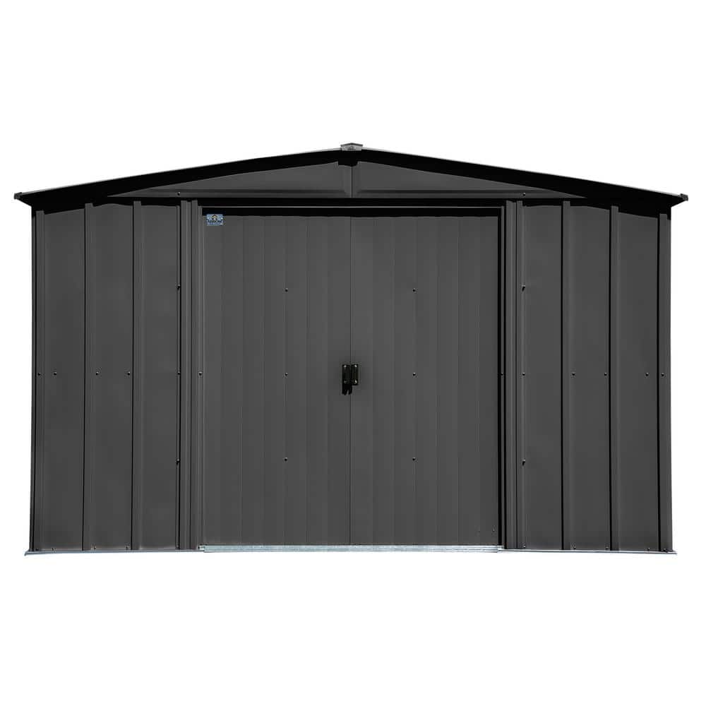 10 ft. x 14 ft. Charcoal Galvanized Steel Storage Shed