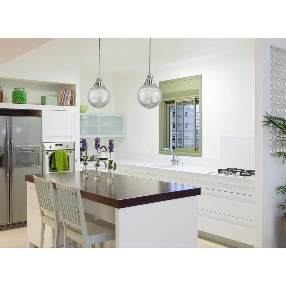Polished Nickel Mini Pendant with Clear Glass Shade