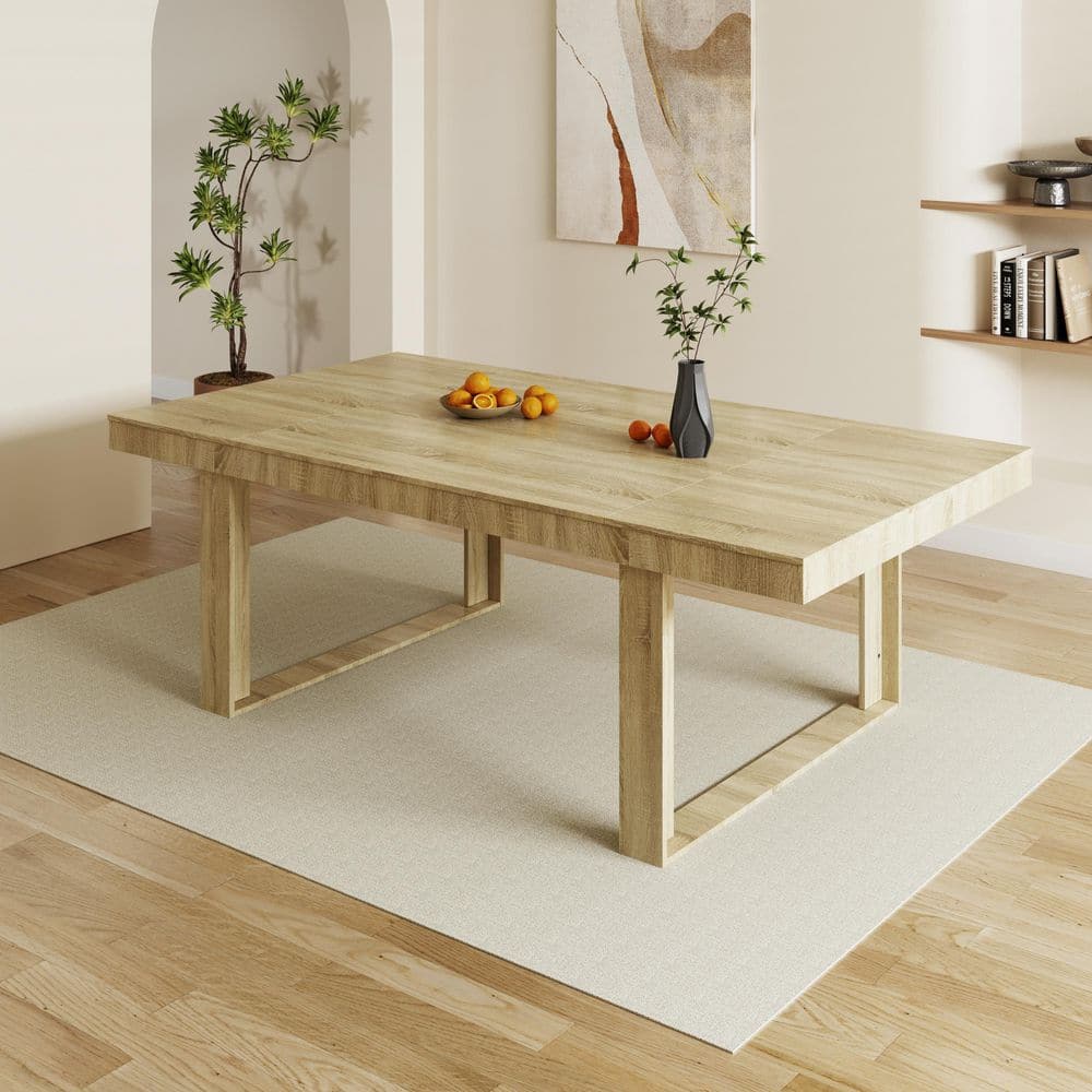 FUFU&GAGA 86.6 in. Width, Retangular Wood Grain Wooden