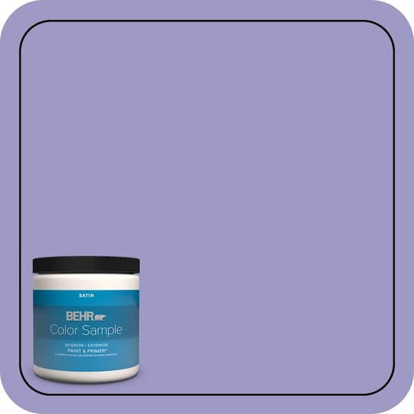 BEHR PREMIUM PLUS 8 oz. #630B-5 Majestic Violet Satin Enamel Interior/Exterior Paint & Primer Color Sample