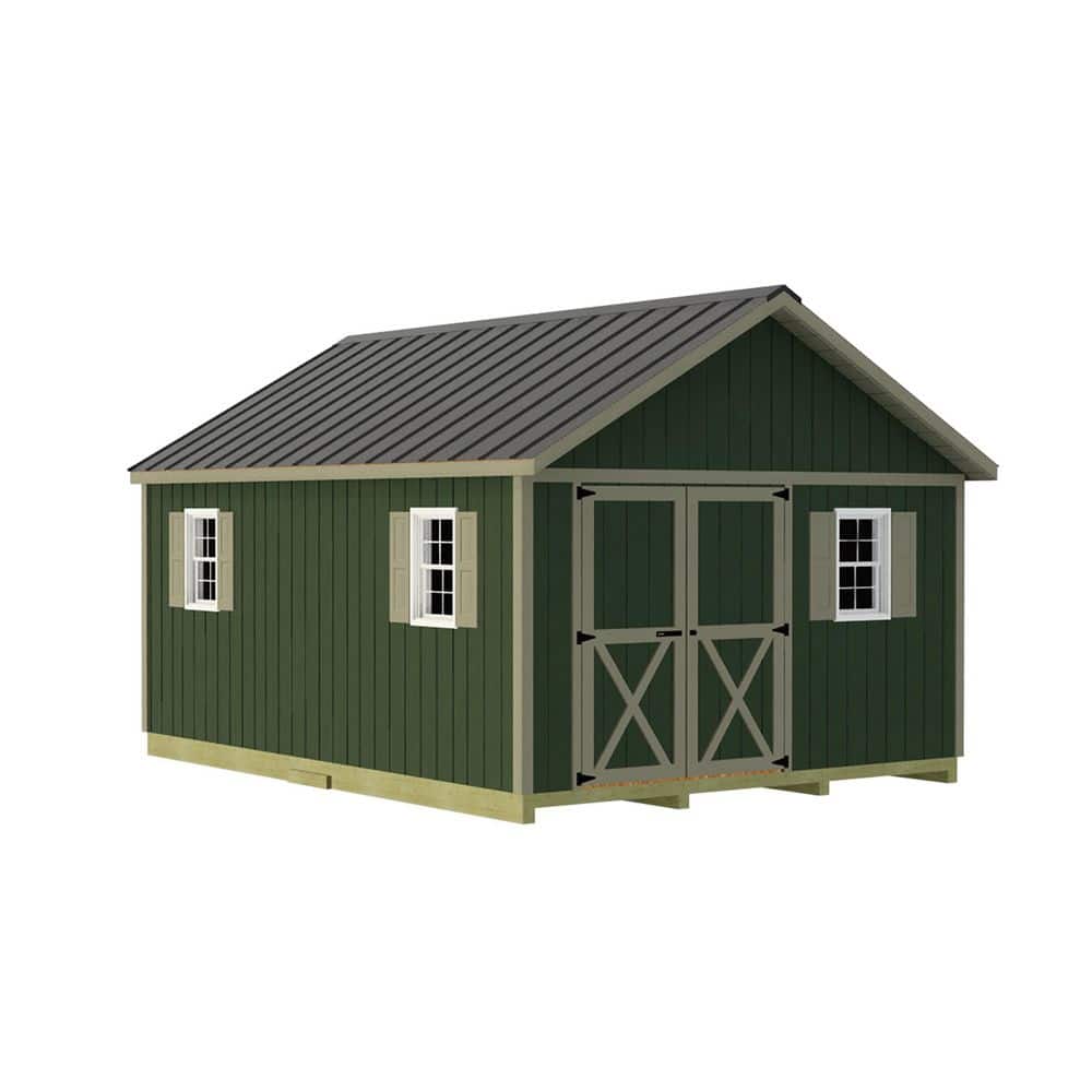 Crafter's Connection 12 ft. x 16 ft. Wood Shed Kit with Roomy Barn Doors and FortressFloor price history on PriceWatchPro