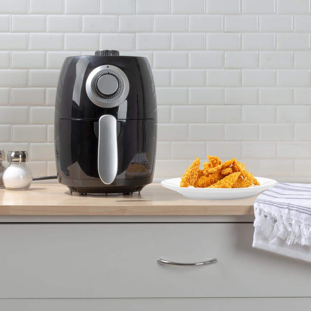 Compact Black 2.3-Quart Electric Air Fryer with Nonstick Interior