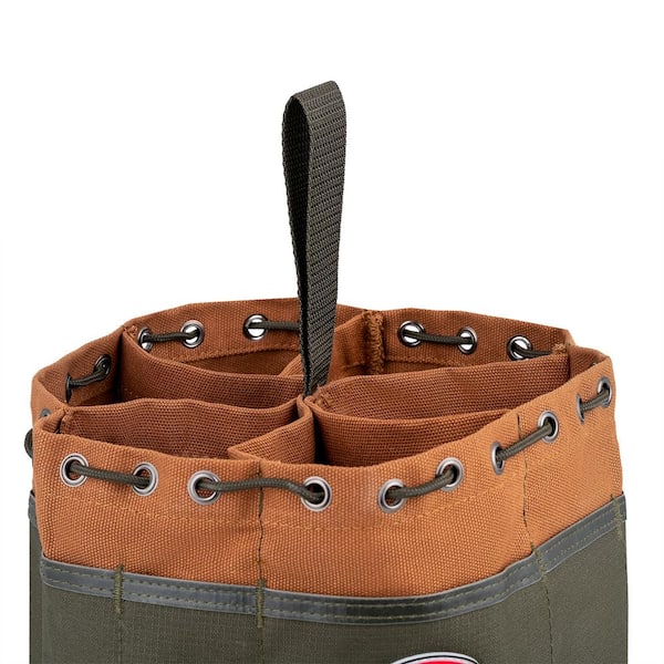 BUCKET BOSS 10 in. Parachute Parts Tool Bag in Brown 25001