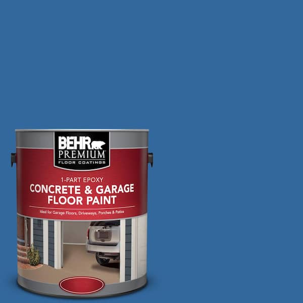 BEHR Premium 1 gal. #P500-7 Cosmic Cobalt 1-Part Epoxy Satin Interior/Exterior Concrete and Garage Floor Paint