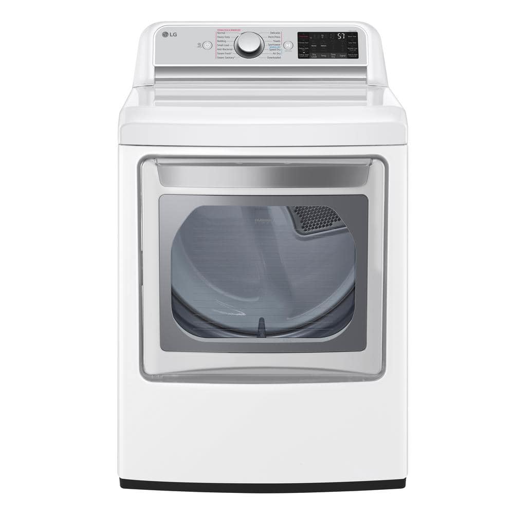 7.3 cu. ft. Vented SMART Electric Dryer in White with Sensor Dry Technology, TurboSteam and EasyLoad Door