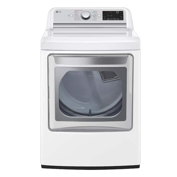 LG 7.3 cu. ft. Vented SMART Gas Dryer in White with Sensor Dry Technology, TurboSteam and EasyLoad Door