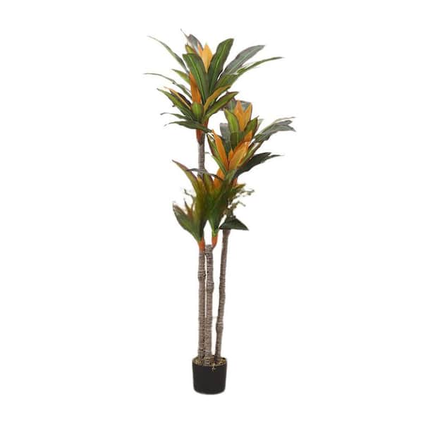 4. 8FT Artificial Dracaena Plants Tree With Planter, Realistic Dracaena With Reshaped Leaves, Floor Plants Home Decor