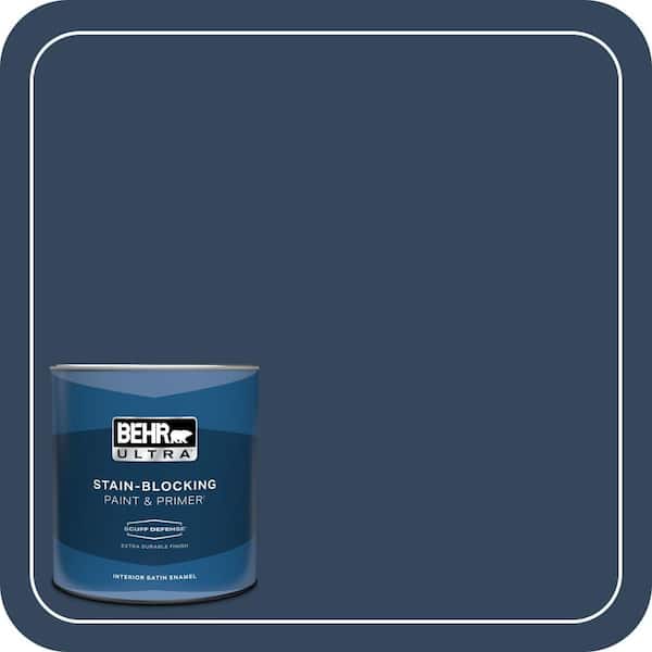BEHR ULTRA 1 qt. #MQ5-54 Compass Blue Extra Durable Satin Enamel Interior Paint & Primer