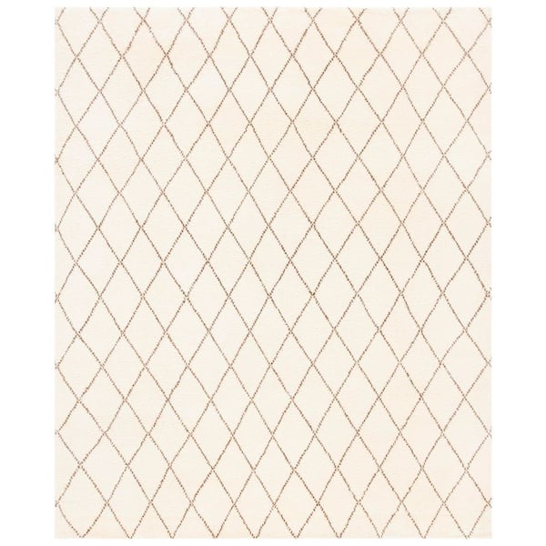 Loft 8 ft. x 10 ft. Cream/Brown Geometric Diamond Area Rug