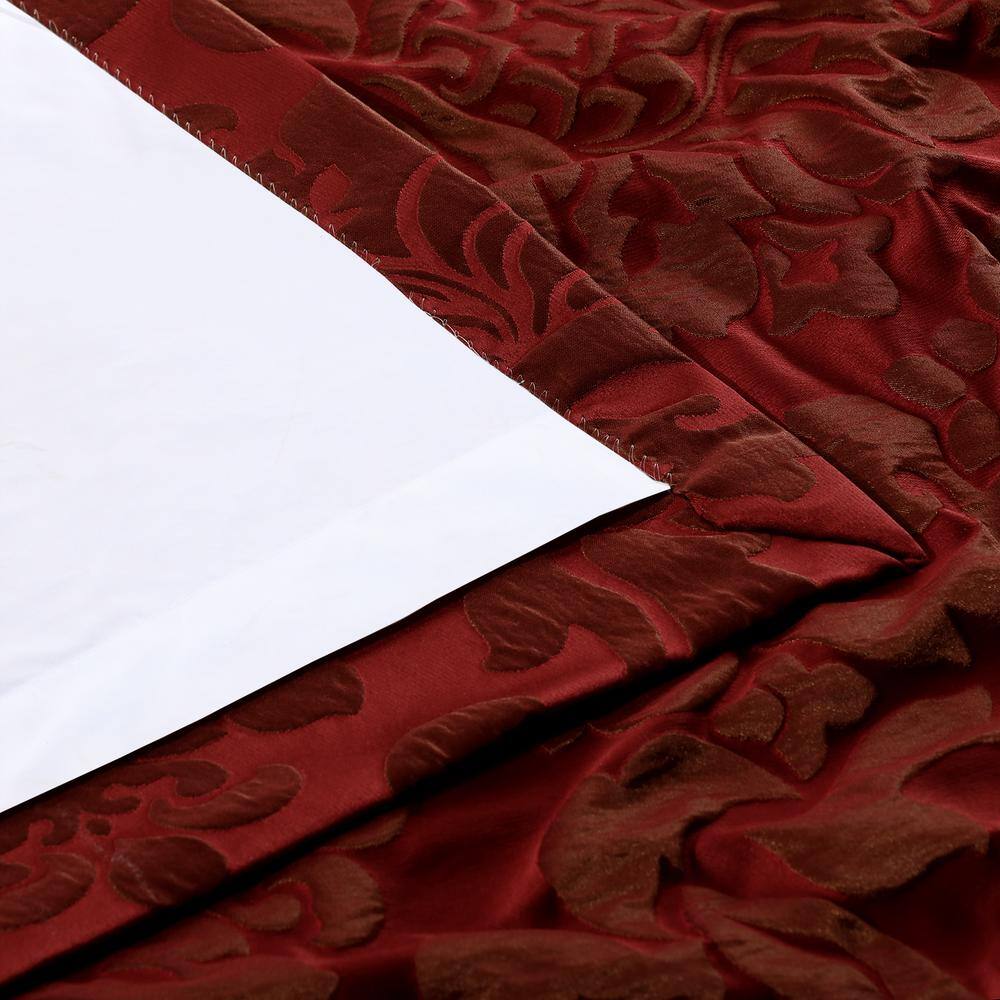 Astoria Red and Bronze Faux Silk Room Darkening Curtain Panel
