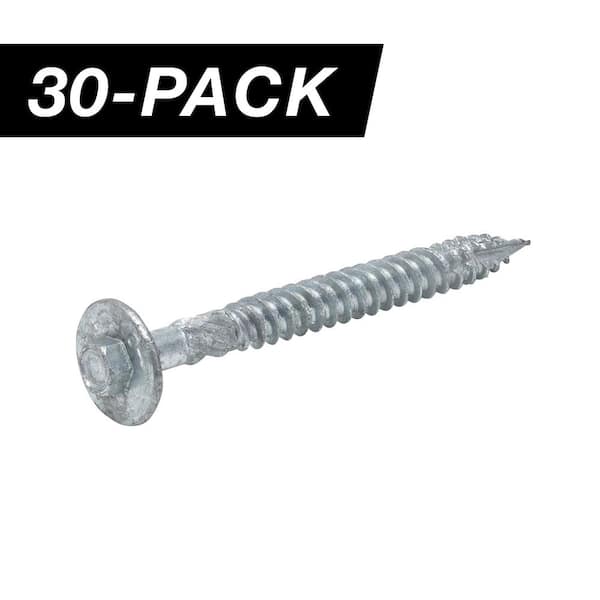 3/8 in. x 4 in. Hex Washer Head Structural Hot Dipped Galvanized Screw (30-Piece)