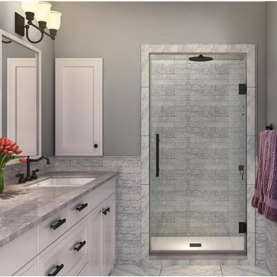 Aston Kinkade 22 75 23 25 In X 72 Completely Frameless Hinged Shower Door Brushed Stainless Steel Sdr997ez Ss 10 Completely Frameless Hinged Shower Door, Tub Surround Home Depot Canada