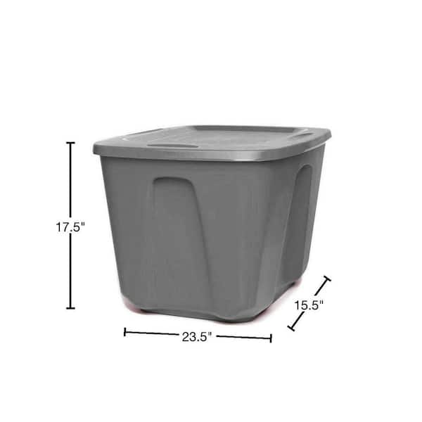 Style Selections 18-Gallon (72-Quart) Gray Tote with Standard Snap Lid