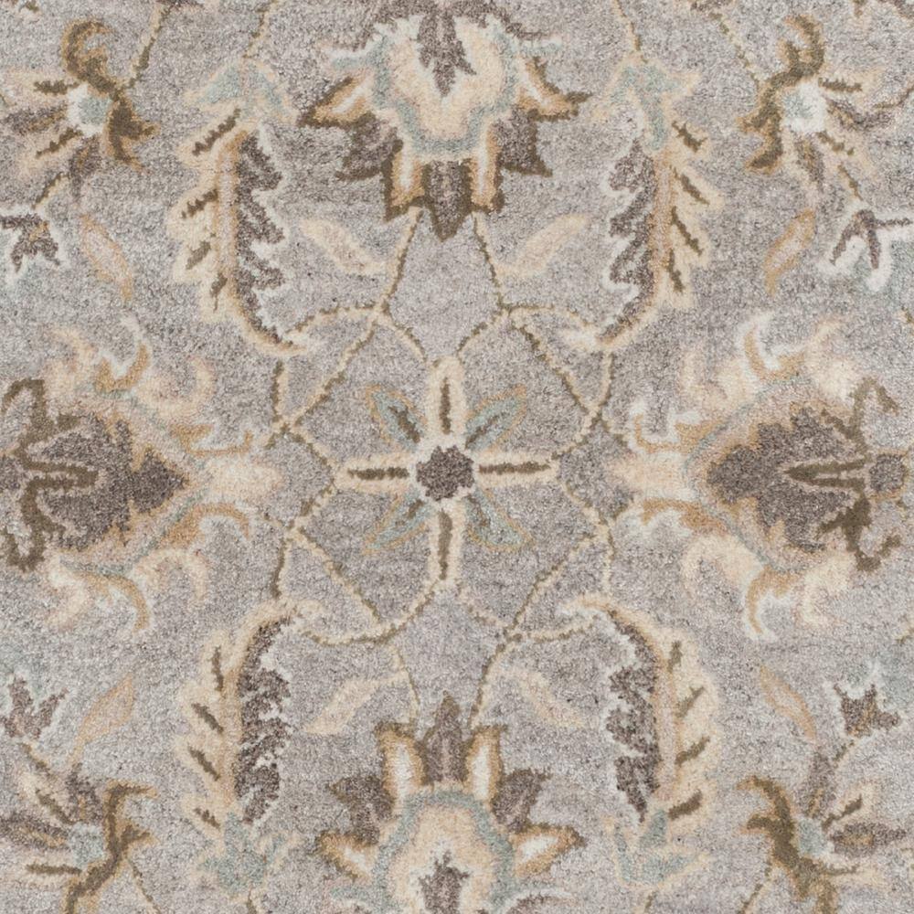 Elegant Gray Hand-Tufted Wool & Viscose 27" Area Rug