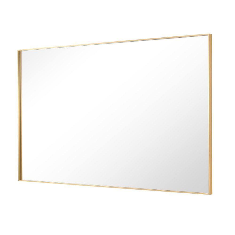 Sleek Modern 40"x24" Gold Aluminum Framed Vanity Mirror