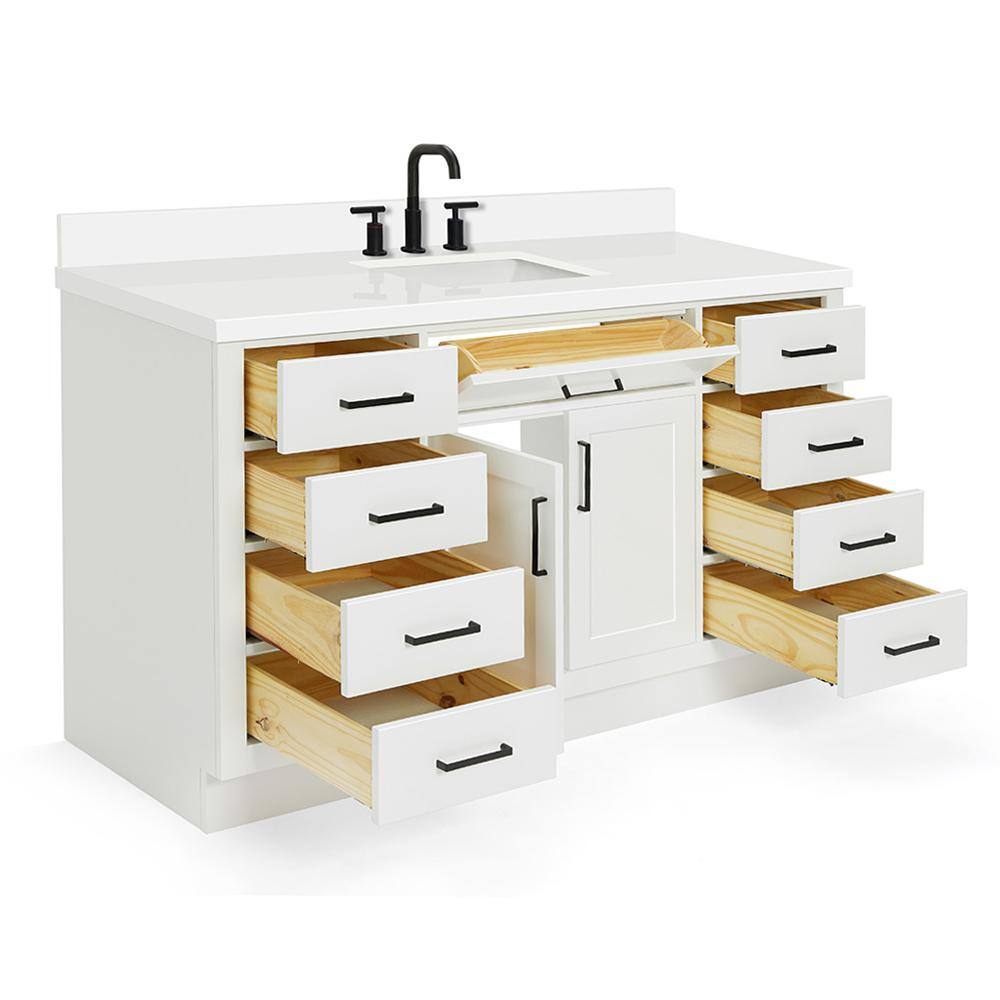 Hepburn 61" White Freestanding Single Basin Vanity Set