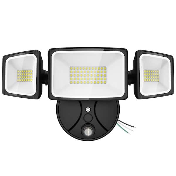 70-Watt 7000 Lumen LED Flood Light Outdoor Dusk to Dawn Photocell Security IP65 Waterproof 6500K 3-Adjustable Heads