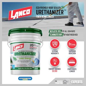 Urethanizer 5 Gal. 100% Acrylic Urethane Elastomeric White Reflective Roof Sealer