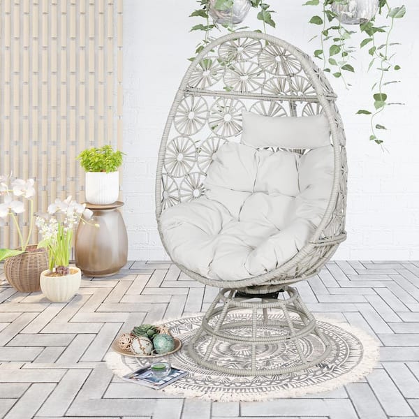 Luxury White Ottertex Replacement Cushion for Indoor/Outdoor Egg Chair/Hanging  Chair/Cocoon Chair/Papasan Chair-Color:White 