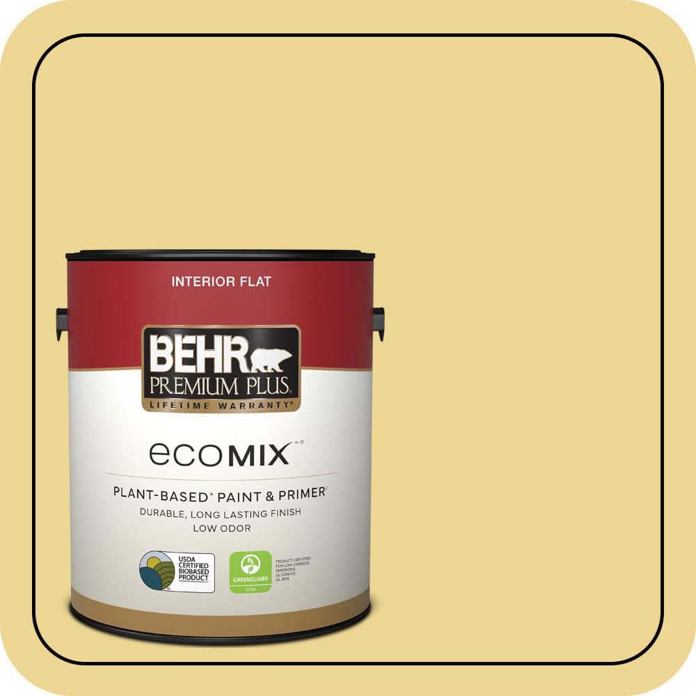 1 gal. #370D-4 Mustard Seed Flat EcoMix Plant-Based Interior Paint & Primer price history on PriceWatchPro