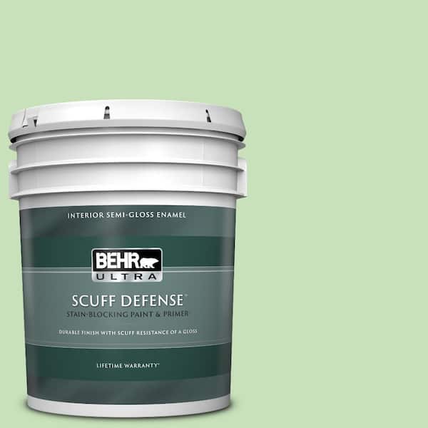 BEHR ULTRA 5 gal. #440C-3 Rockwood Jade Extra Durable Semi-Gloss Enamel Interior Paint & Primer