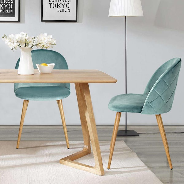 Homy Casa Zomba Green Velvet Upholstered Side Dining Chair (Set of 2)