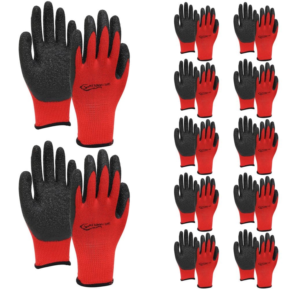 Ultra Stretch Crinkle Latex Coated Grip Work Gloves for Men and Women, One Size, Multi-purpose Use, Red (12-Pack) price history on PriceWatchPro